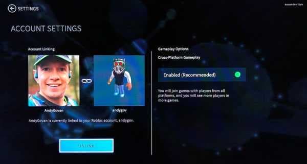 screenshot of the roblox game account settings