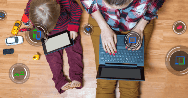 mother and child using technology