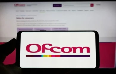 Image of Ofcom's logo and website on devices.